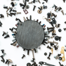 Magnet attracting metals.