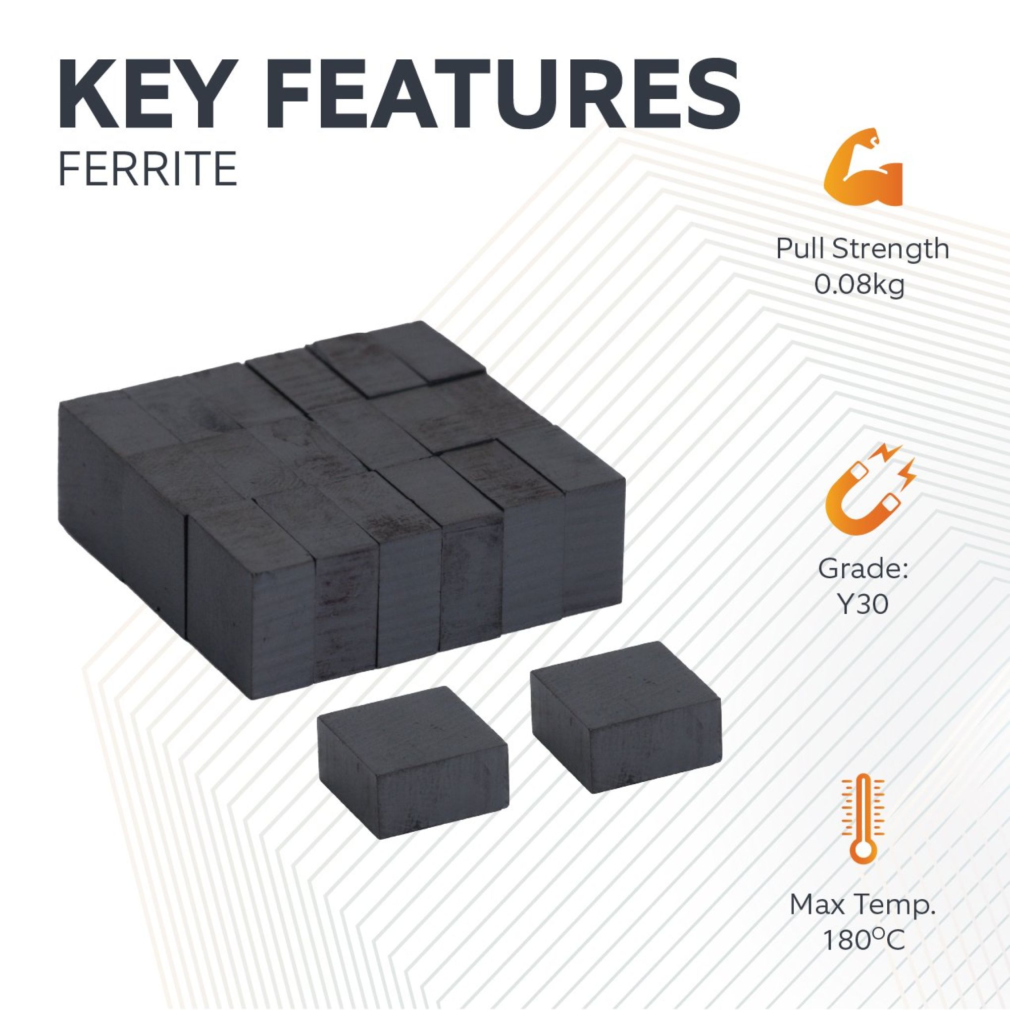 10 x 10 x 5mm Isotropic Y30 Magnet - 0.08kg Pull