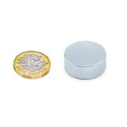 25mm dia x 10mm thick Zinc Plated N42 Neodymium Magnet - 16.9kg Pull