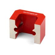 Extra Large Red Alnico Horseshoe Magnet - 23kg Pull (57 x 35 x 40.5)