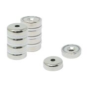 25mm dia x 8mm thick x 5mm c/sink N42 Neodymium Pot Magnet - 26kg Pull