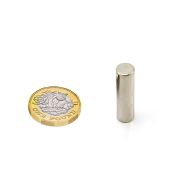 8mm dia x 30mm thick N42 Neodymium Magnet - 2.7kg Pull