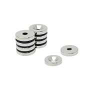 20mm dia x 4mm thick x 5.2mm c/sink Neodymium Magnet - 6.7kg Pull