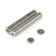 14mm dia x 3.6mm thick x 3.5mm c/bore N42 Neodymium Stainless Steel Pot Magnet - 5.2kg Pull