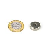 14mm dia x 3.6mm thick x 3.5mm c/bore N42 Neodymium Stainless Steel Pot Magnet - 5.2kg Pull