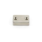 30 x 21 x 8mm with (2x) 4.2mm c/sunk holes N42 Neodymium Magnet - 17.1kg Pull