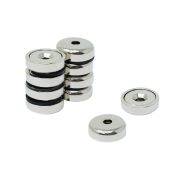 16mm dia x 5mm thick x 3mm c/sink N42 Neodymium Pot Magnet - 9.6kg Pull