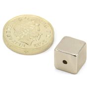 Neodymium Halbach Array Magnet 10 x 10 x 10mm with 2mm hole through the side