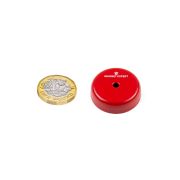 28.6mm dia x 8.7mm thick Alnico Shallow Pot Magnet c/w 4.8mm dia countersunk hole - 5kg Pull