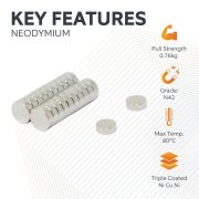6mm dia x 2mm thick N42 Neodymium Magnet - 0.76kg Pull