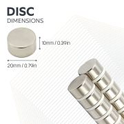 20mm dia x 10mm thick N42 Neodymium Magnet - 11.5kg Pull
