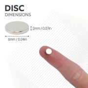 6mm dia x 2mm thick N42 Neodymium Magnet - 0.76kg Pull