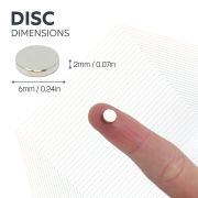 6mm dia x 1.5mm thick N42 Neodymium Magnet c/w Dimple on North - 0.54kg Pull