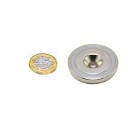 40mm dia x 7.5mm thick x 6mm c/sink N42 Neodymium Pot Magnet - 64kg Pull