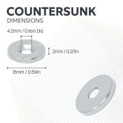 15mm dia x 2mm thick x 4.2mm c/sink Neodymium Magnet - 1.7kg Pull