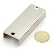 69 x 27 x 11.8mm thick (x 5mm hole) Ferrite Channel Magnet - 10kg Pull