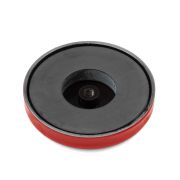 76mm dia x 12.5mm thick Ferrite Limpet Pot Magnet c/w M6 threaded hole - 33kg Pull