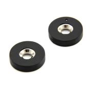 26.5mm dia x 6mm thick x 7mm c/sink Rubber Coated N42 Neodymium Magnet - 6.4kg Pull
