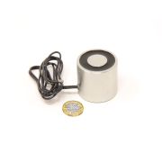 44.45mm dia x 41.275mm thick Electromagnet with 6mm Mounting Hole - 27kg Pull (12V DC / 3.3W)