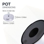 100mm dia x 22mm thick x 11mm hole Ferrite Pot Magnet  - 68kg Pull